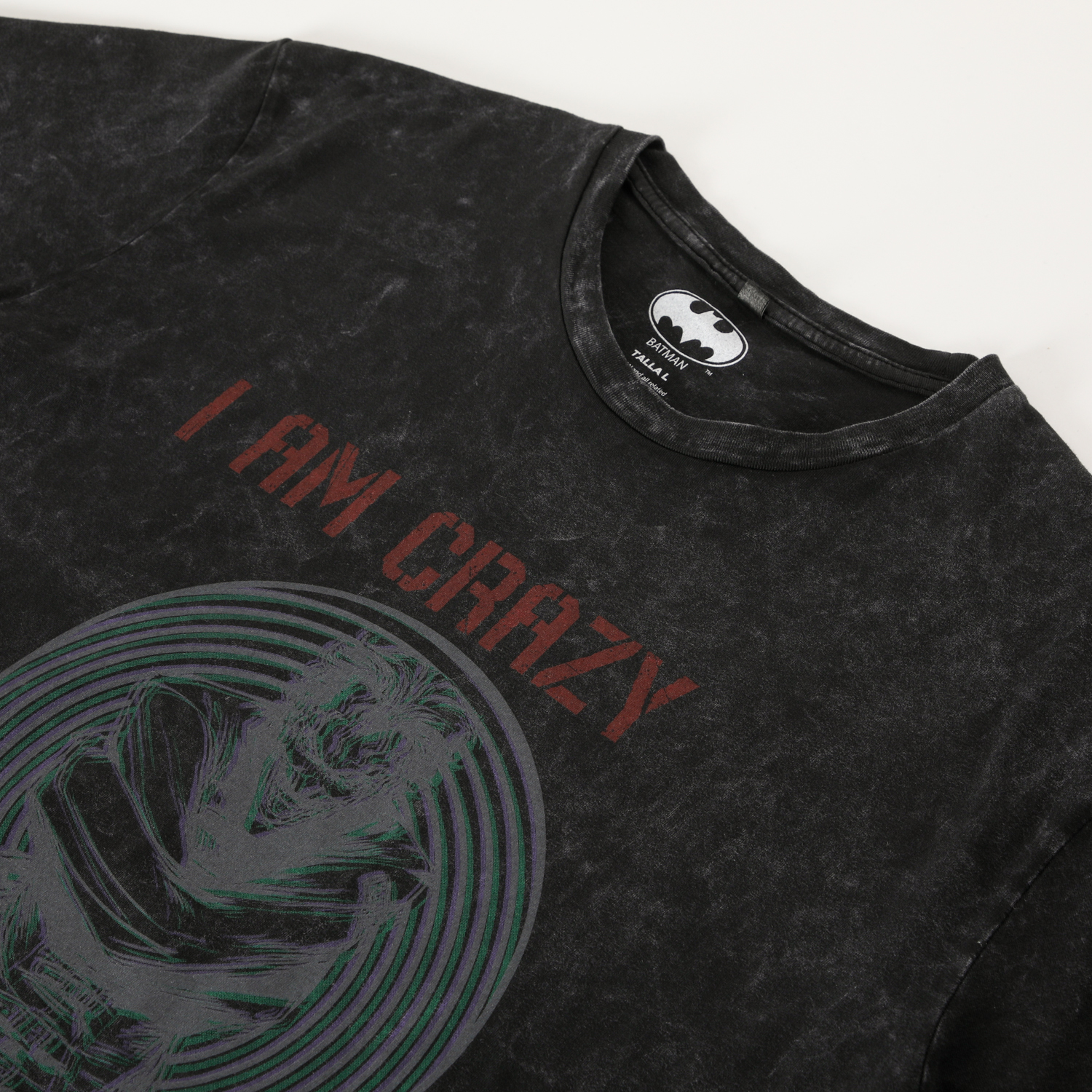 POLERA MANGA CORTA HOMBRE I AM CRAZY GRIS DC COMICS - 2