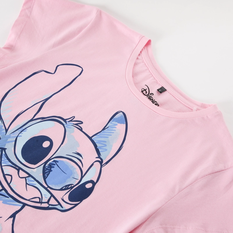 POLERA MANGA CORTA MUJER LILO & STITCH ROSADO DISNEY - 2