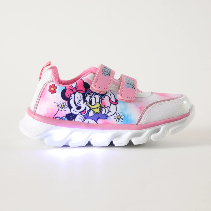 ZAPATILLAS CON LUCES NIÑA COLORES MINNIE ROSADO DISNEY - 1