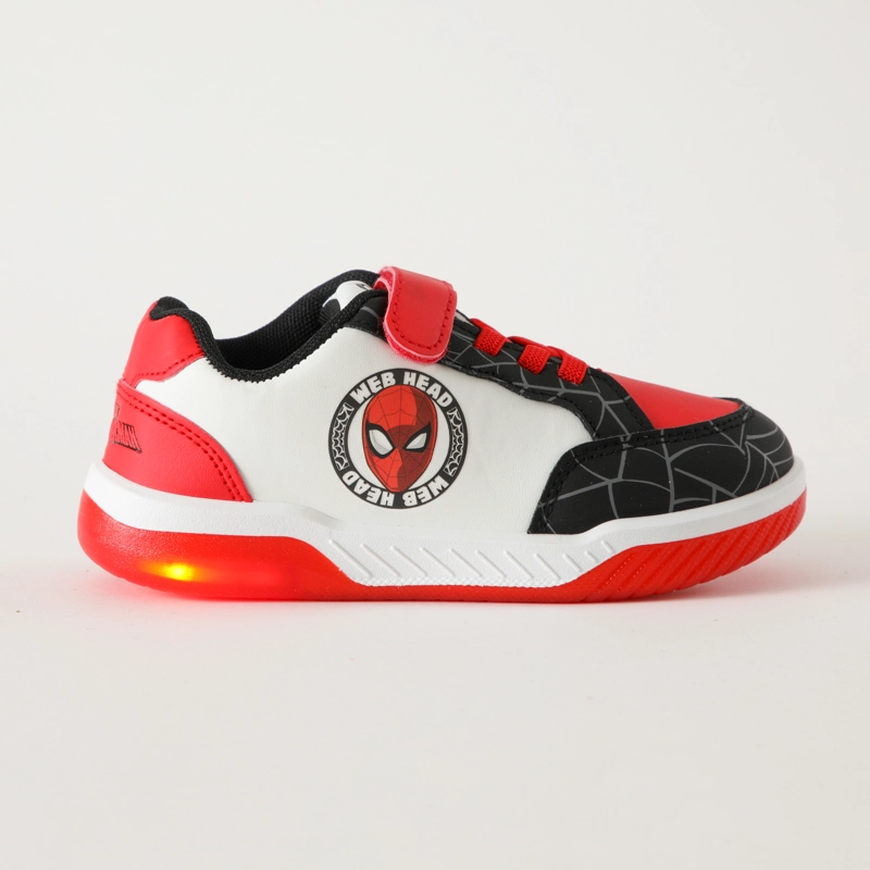 ZAPATILLAS CON LUCES NIÑO SELLO SPIDERMAN BLANCO MARVEL - 1