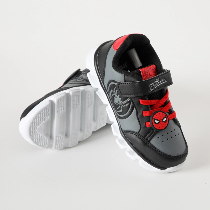 ZAPATILLAS CON LUCES NIÑO ARAÑA SPIDERMAN NEGRO MARVEL - 3