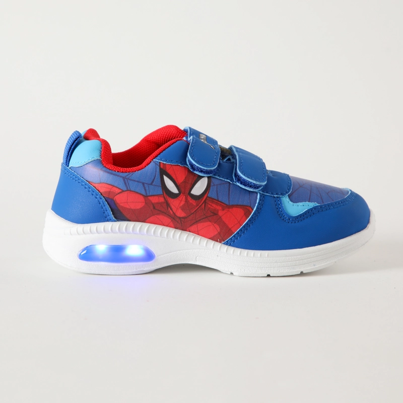 ZAPATILLAS CON LUCES NIÑO CUERPO SPIDERMAN AZUL MARVEL - 1