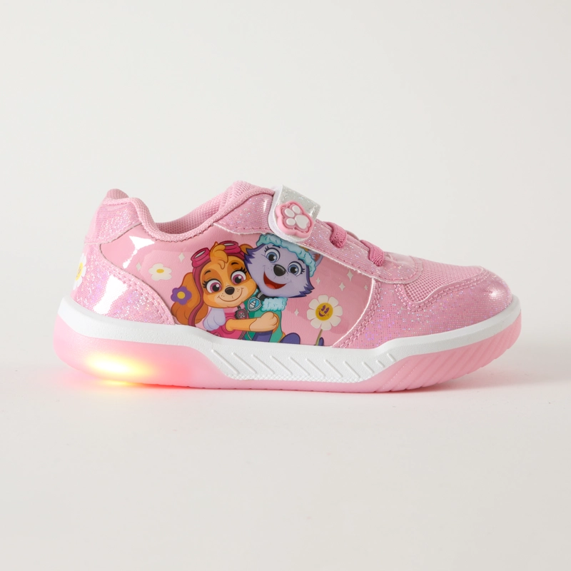 ZAPATILLAS CON LUCES NIÑA FLORES ROSADO PAW PATROL - 1