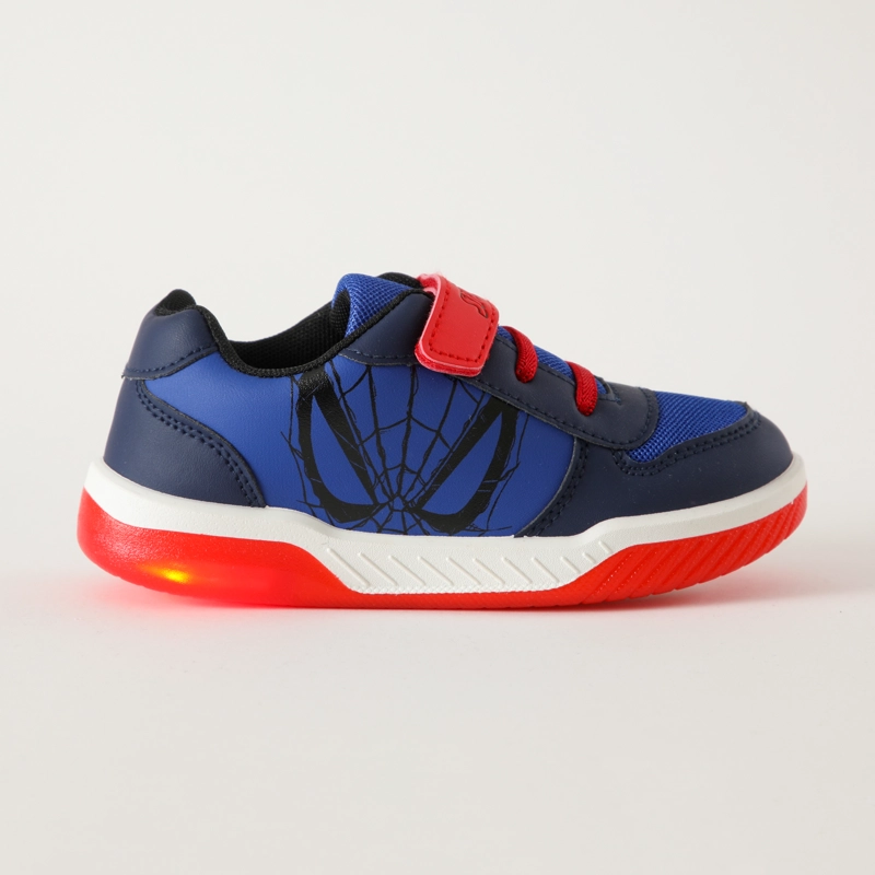 ZAPATILLAS CON LUCES NIÑO MONOCROMATICO SPIDERMAN AZUL MARVEL - 1