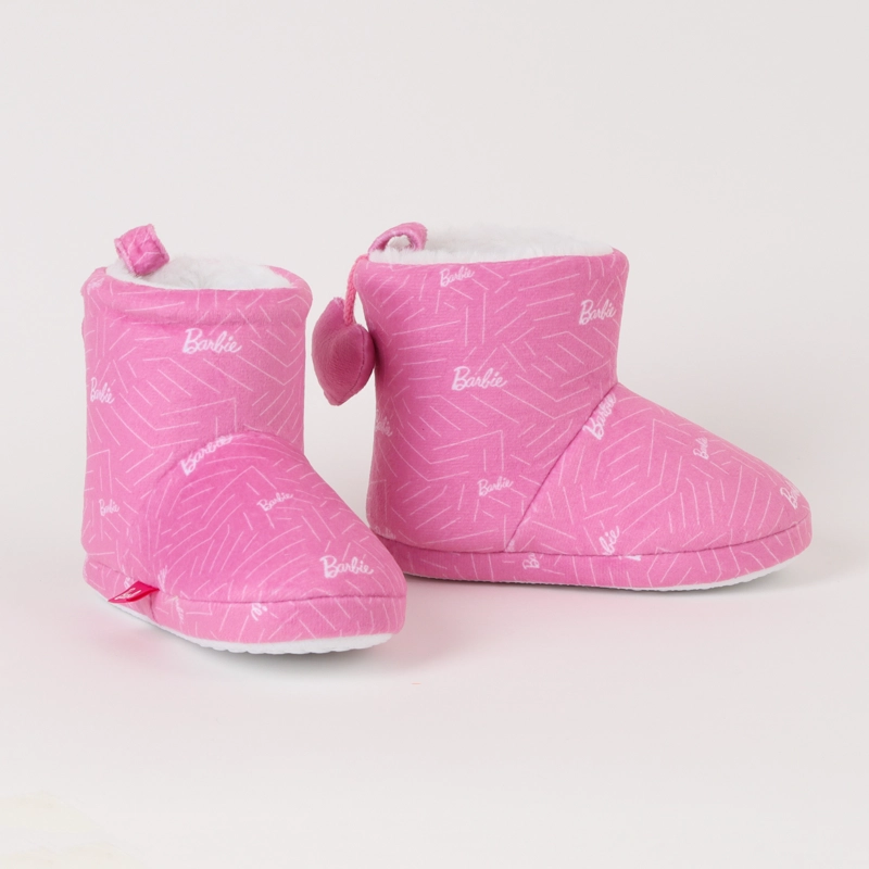 PANTUFLA NIÑA BARBIE ROSADO POMPOM - 1