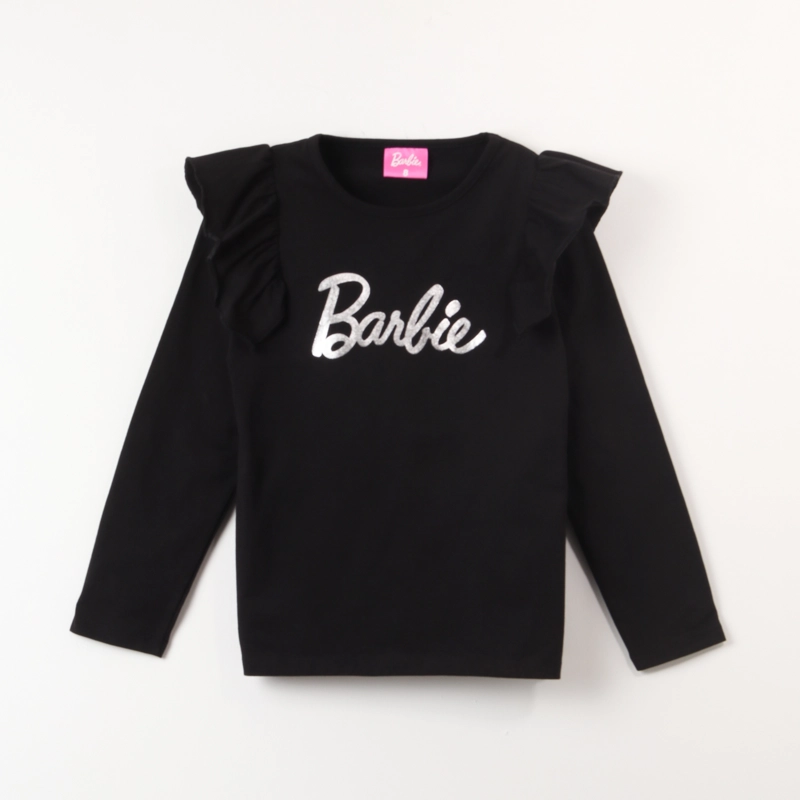 POLERA MANGA LARGA NIÑA BARBIE NEGRO VUELOS - 1