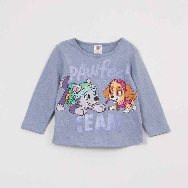 POLERA MANGA LARGA NIÑA PAW PATROL GRIS PAWFECT TEAM - 1