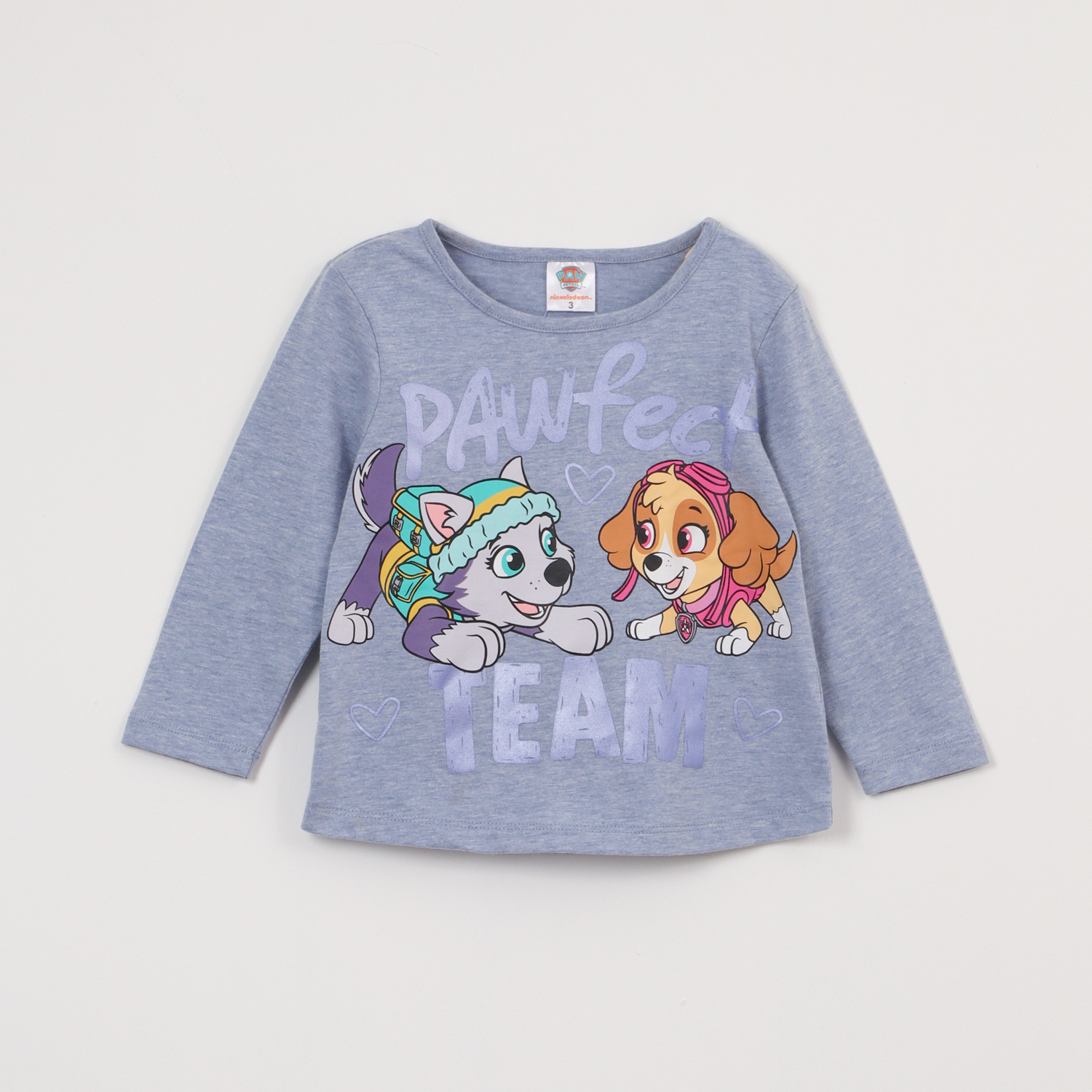 POLERA MANGA LARGA NIÑA PAW PATROL GRIS PAWFECT TEAM - 1