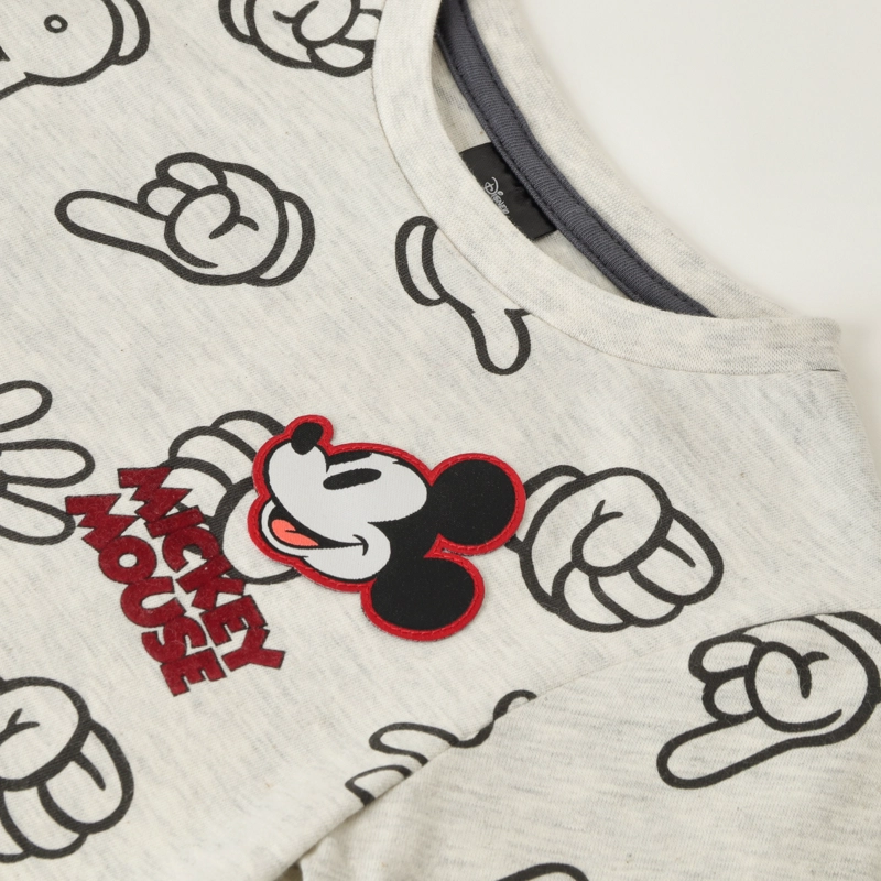 POLERA MANGA LARGA NIÑO DISNEY GRIS MICKEY HANDS - 2