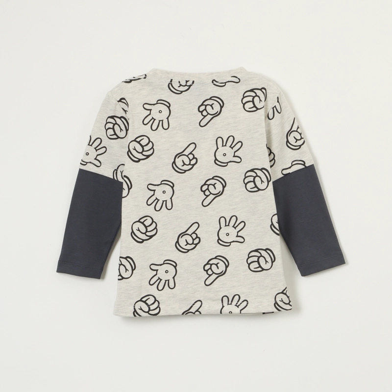 POLERA MANGA LARGA NIÑO DISNEY GRIS MICKEY HANDS - 3