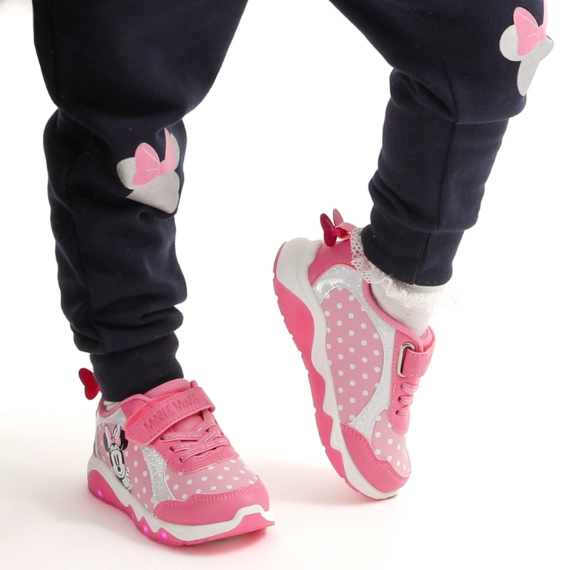 ZAPATILLAS CON LUCES NIÑA MINNIE DOTS ROSADO DISNEY - 1