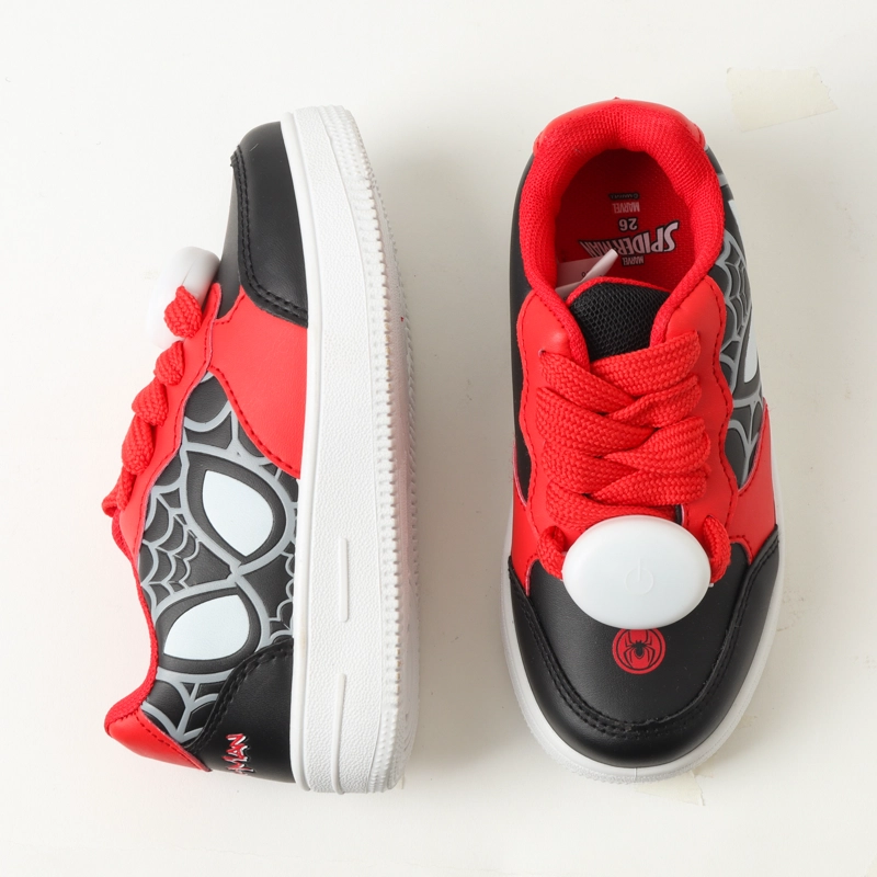 ZAPATILLAS NIÑO LUCES EN CORDONES SPIDERMAN RED NEGRO MARVEL - 3