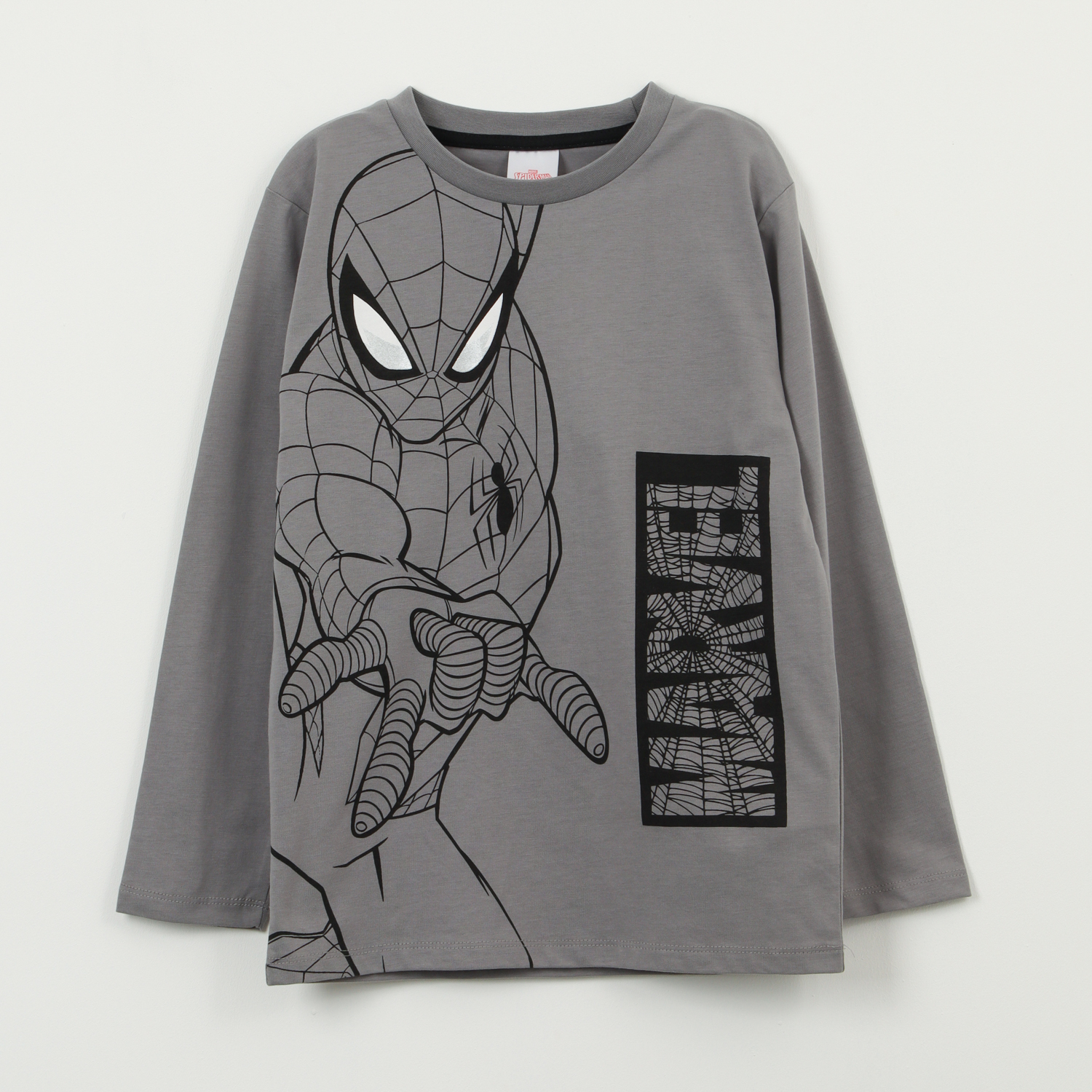 POLERA MANGA LARGA NIÑO MARVEL GRIS SPIDERMAN RED WEB - 1