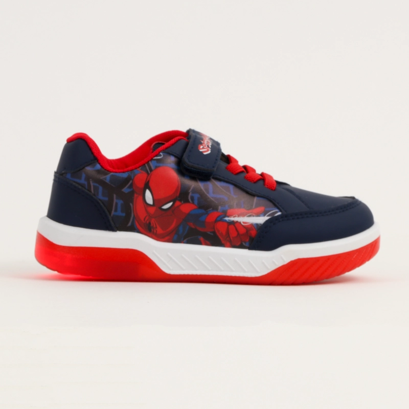 ZAPATILLAS CON LUCES NIÑO SPIDERMAN RED WEBBERS AZUL MARVEL - 1