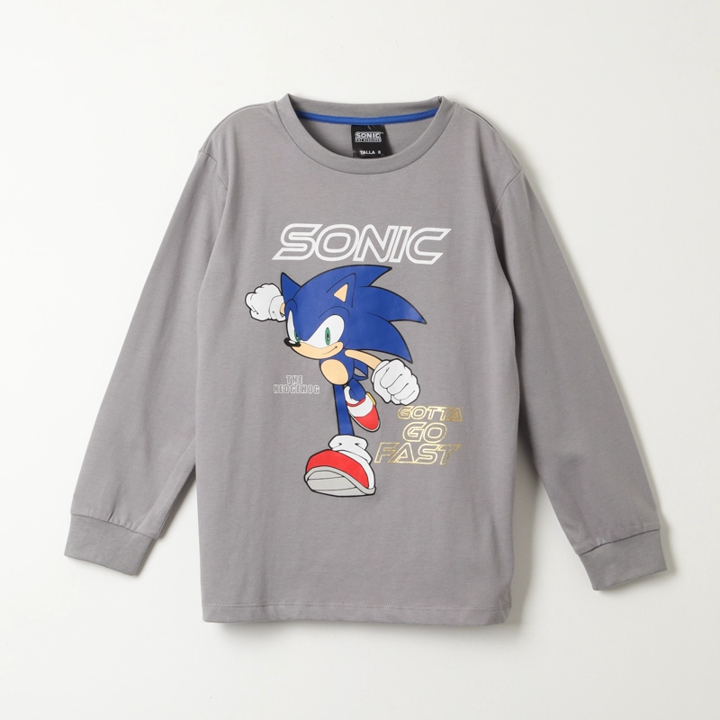 POLERA MANGA LARGA NIÑO SONIC GRIS FORCE - 1