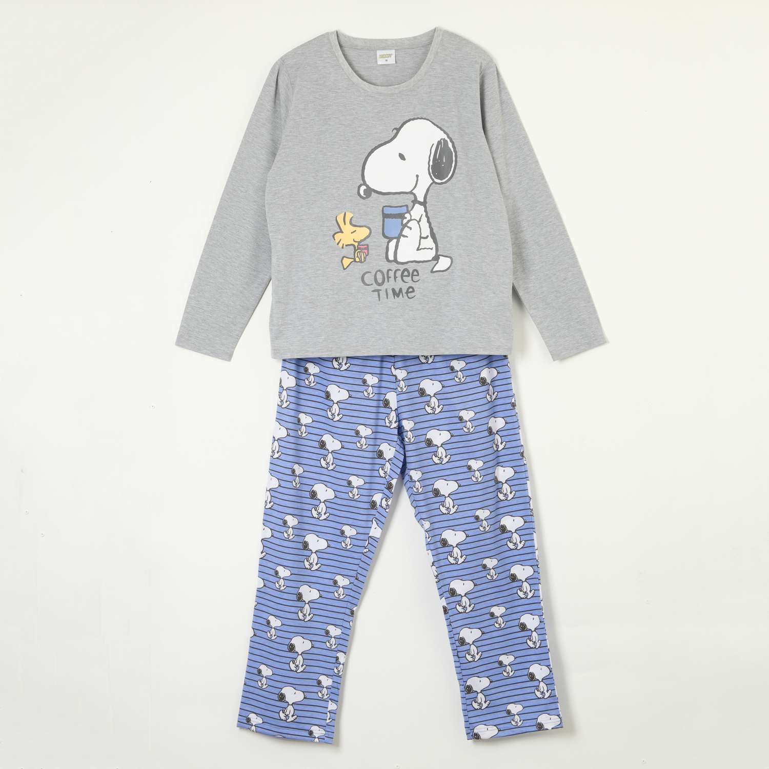 CONJUNTO PIJAMA MUJER COFFEE TIME AZUL SNOOPY - 3