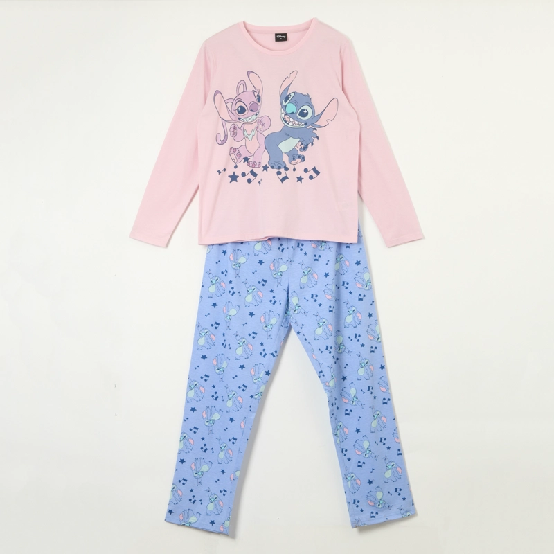 CONJUNTO PIJAMA MUJER LILO & STITCH FRIENDS ROSADO DISNEY - 3