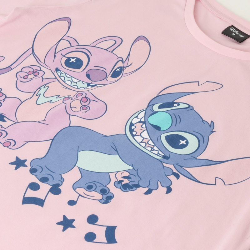 CONJUNTO PIJAMA MUJER LILO & STITCH FRIENDS ROSADO DISNEY - 4
