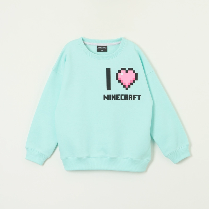 POLERON CERRADO NIÑA I LOVE M CELESTE MINECRAFT - 1