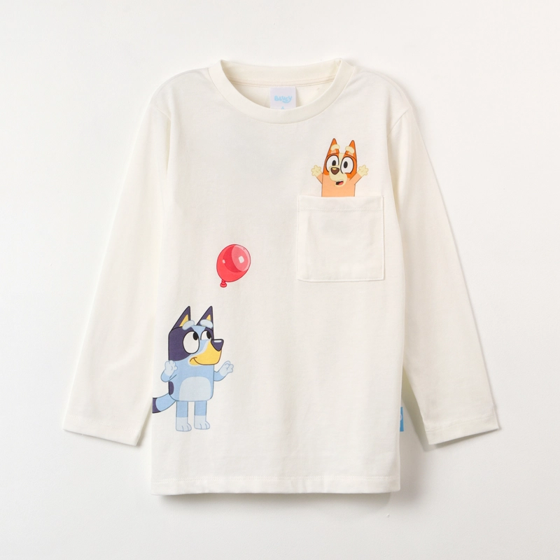 POLERA MANGA LARGA NIÑO GLOBOS BEIGE BLUEY - 1
