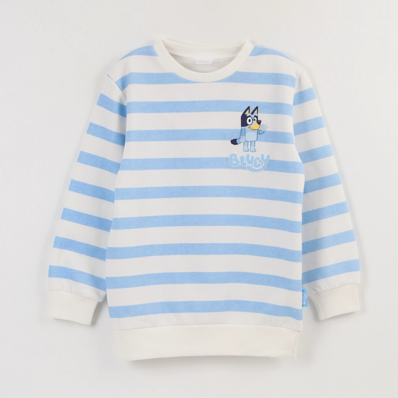 POLERON CERRADO NIÑO RAYAS BLANCO BLUEY - 1