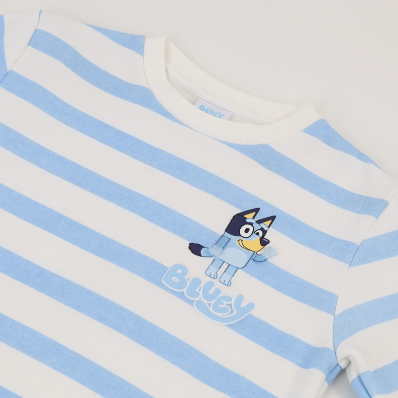 POLERON CERRADO NIÑO RAYAS BLANCO BLUEY - 2