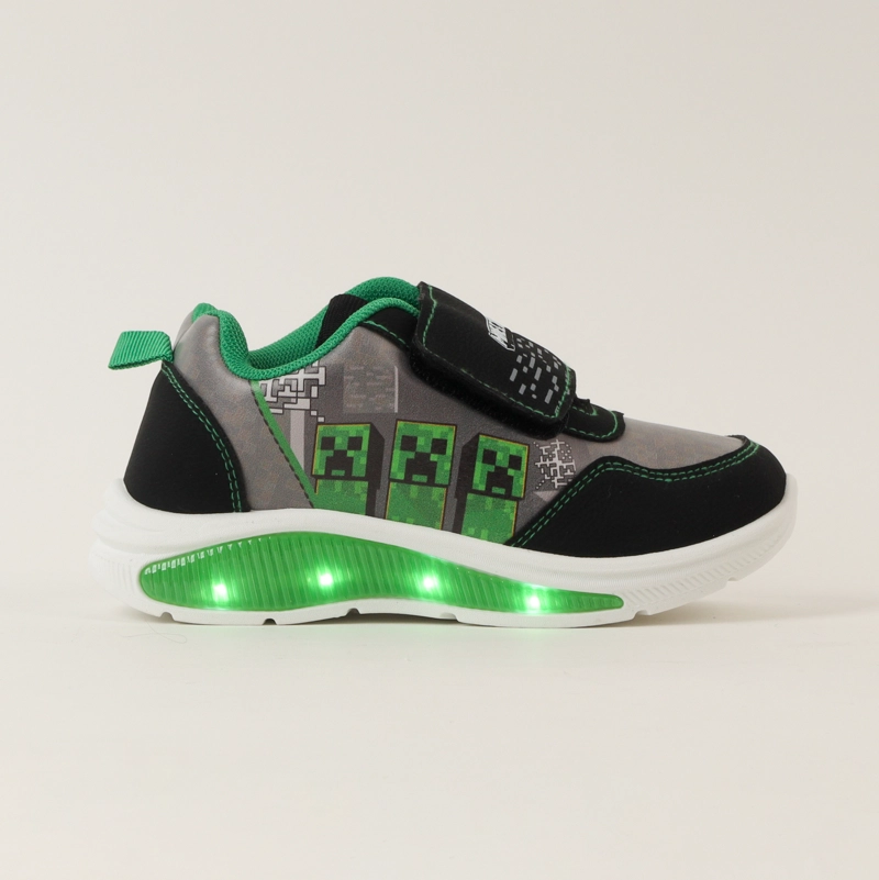 ZAPATILLAS CON LUCES NIÑO TNT GRIS MINECRAFT - 1