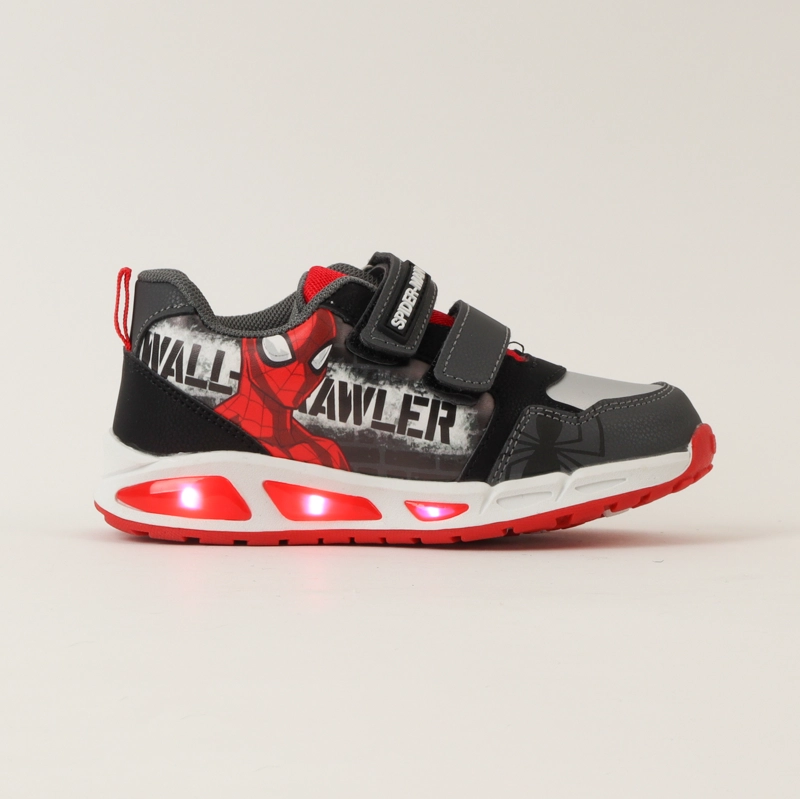 ZAPATILLAS CON LUCES NIÑO SPIDERMAN WALL NEGRO MARVEL - 1