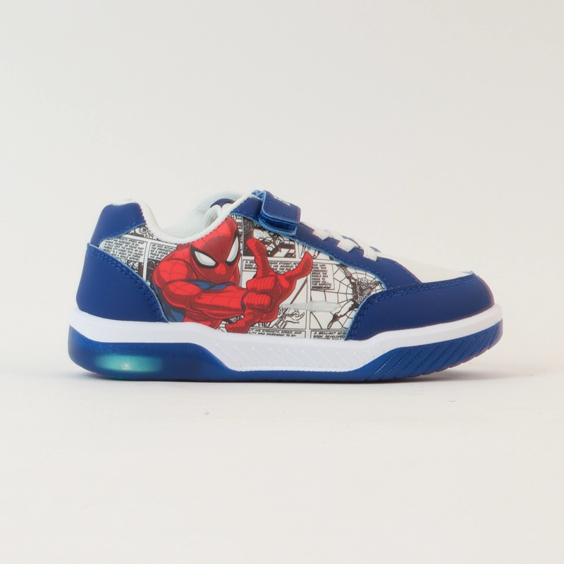 ZAPATILLAS CON LUCES NIÑO SPIDERMAN COMICS AZUL MARVEL - 1