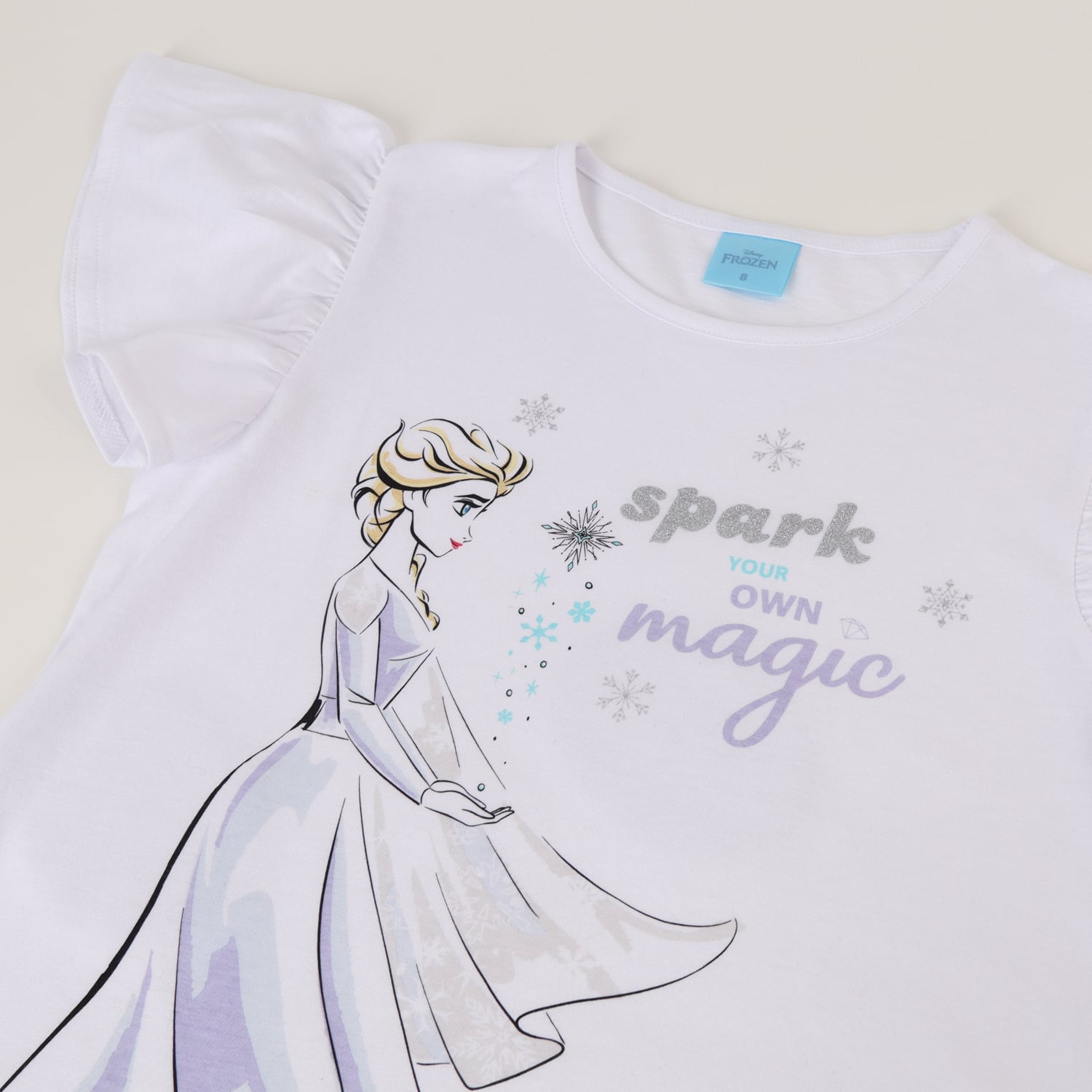 CONJUNTO TULL NIÑA FROZEN ELSA SPARKS BLANCO DISNEY - 2