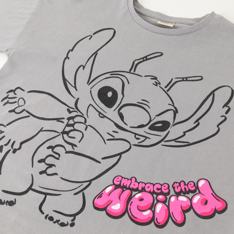 POLERA MANGA CORTA NIÑA LILO & STITCH ACID WASH GRIS DISNEY - 2