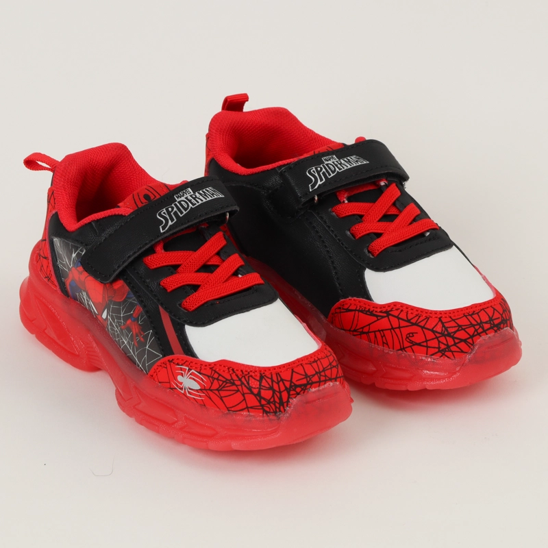 ZAPATILLAS CON LUCES NIÑO SPIDERMAN TELARAÑA ROJO MARVEL - 2