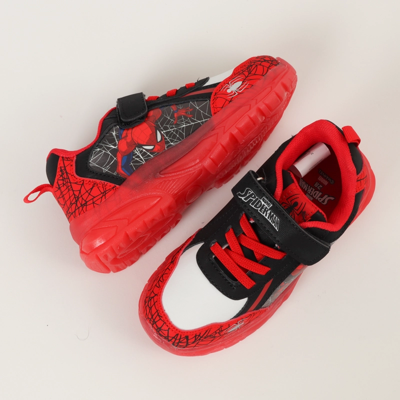 ZAPATILLAS CON LUCES NIÑO SPIDERMAN TELARAÑA ROJO MARVEL - 3