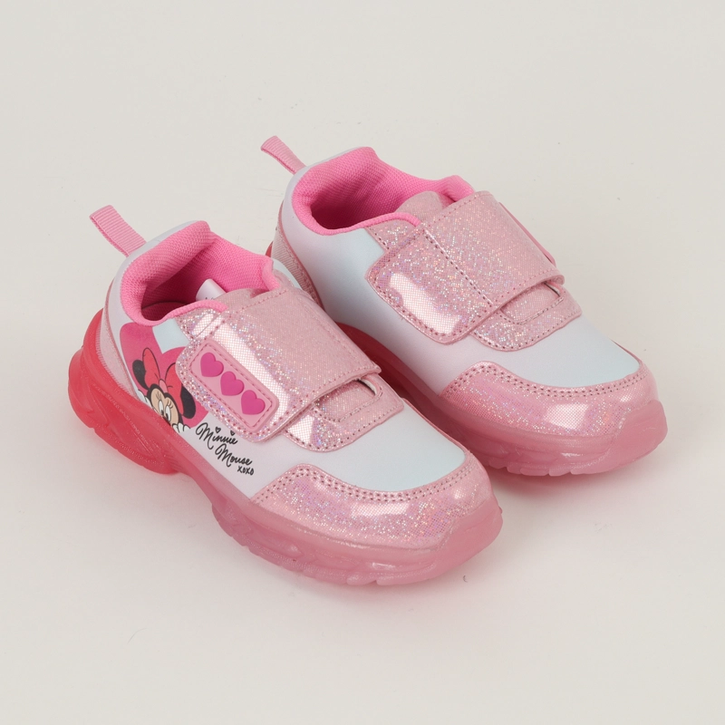 ZAPATILLAS CON LUCES NIÑA MINNIE CORAZONES ROSADO DISNEY - 2