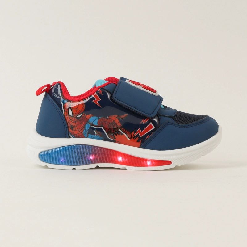 ZAPATILLAS CON LUCES NIÑO SPIDERMAN RAYOS AZUL MARVEL - 1
