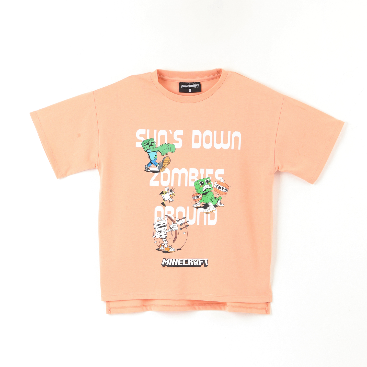 POLERA MANGA CORTA NIÑO SUN'S DOWN ROSADO MINECRAFT - 1