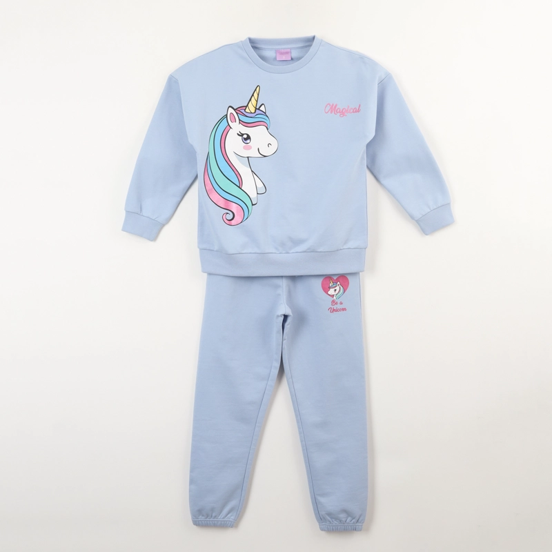 CONJUNTO BUZO NIÑA PERSONAJE CELESTE UNICORNIO - 1