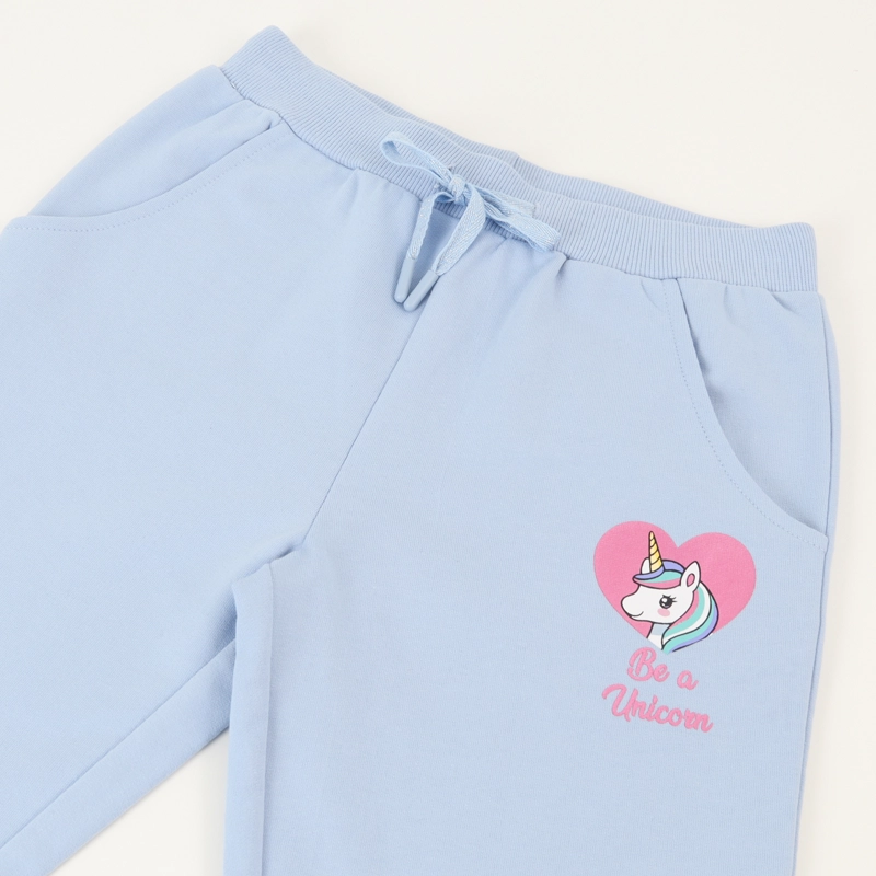 CONJUNTO BUZO NIÑA PERSONAJE CELESTE UNICORNIO - 3