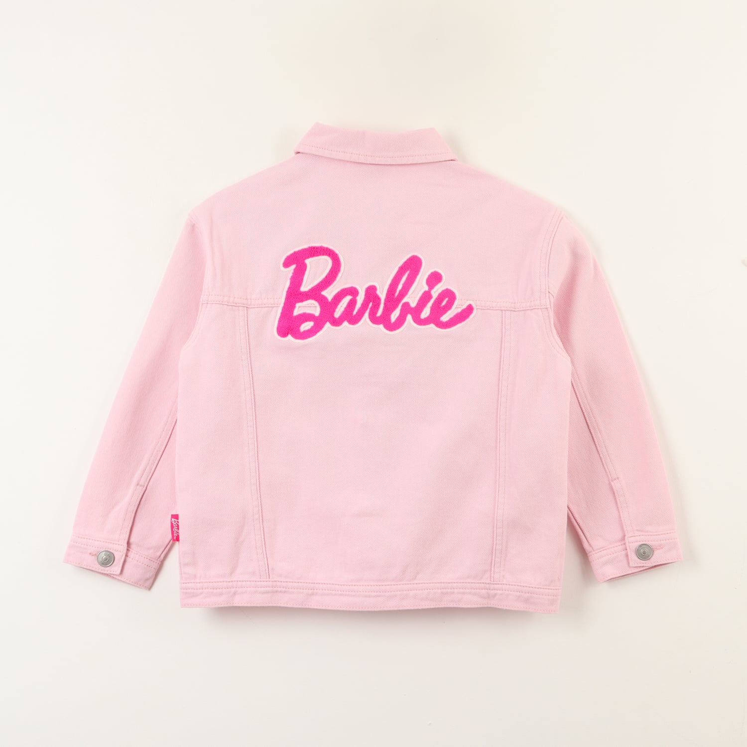 CHAQUETA DENIM NIÑA LOGO ESPALDA ROSADO BARBIE - 3