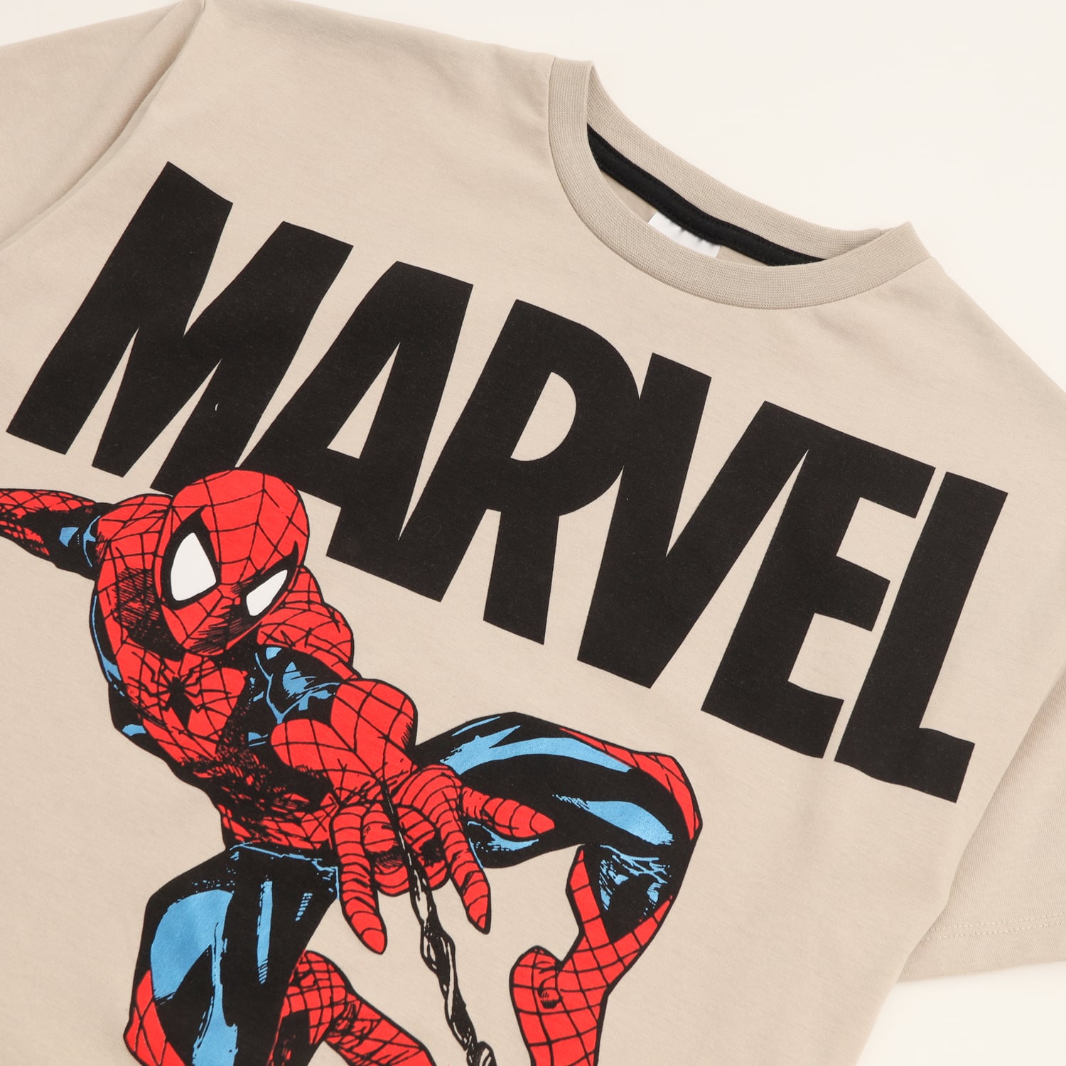 POLERA MANGA CORTA NIÑO SPIDERMAN JUMP BEIGE MARVEL - 2