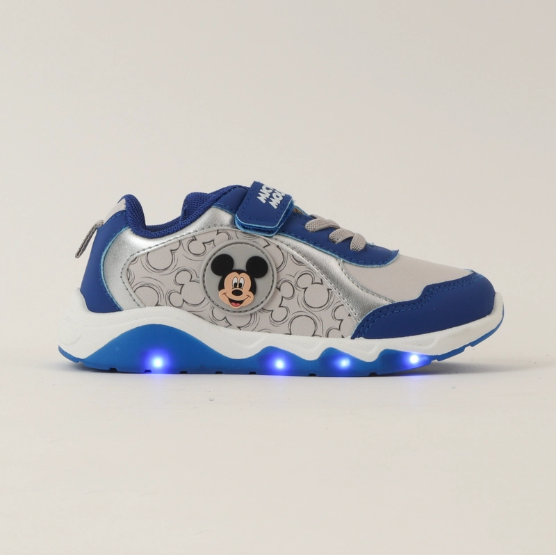 ZAPATILLAS CON LUCES NIÑO MICKEY FULL LINEAL AZUL DISNEY - 1