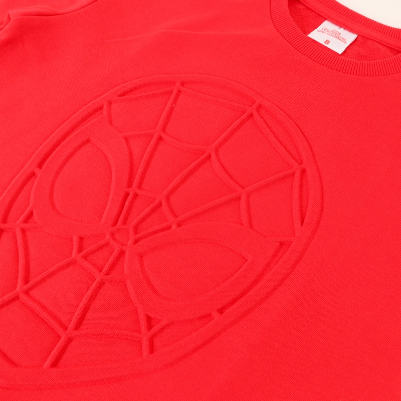 POLERON CERRADO NIÑO SPIDERMAN RELIEVE EMBOSS ROJO MARVEL - 2