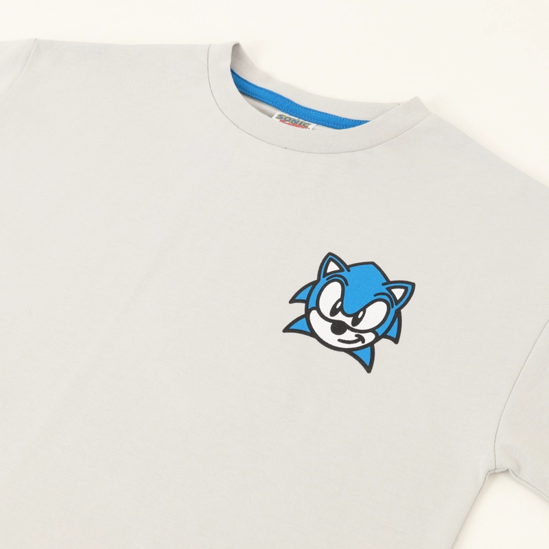 POLERA MANGA CORTA NIÑO OVERSIZE ESPALDA GRIS SONIC - 2
