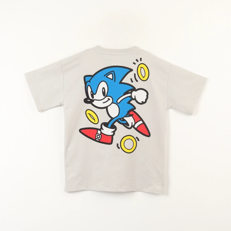 POLERA MANGA CORTA NIÑO OVERSIZE ESPALDA GRIS SONIC - 3