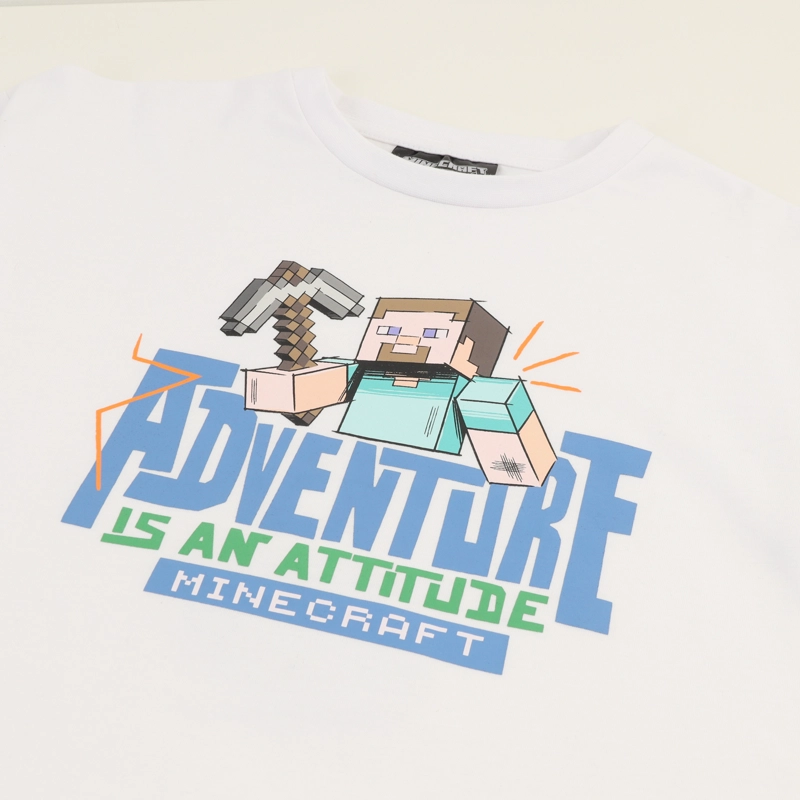 POLERA MANGA CORTA NIÑO ADVENTURE BLANCO MINECRAFT - 2