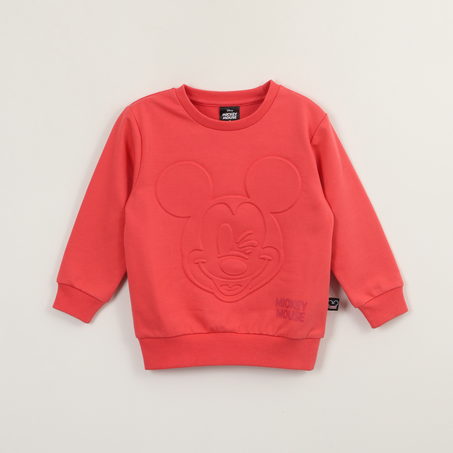 POLERON CERRADO NIÑO MICKEY RELIEVE EMBOSS ROJO DISNEY - 1