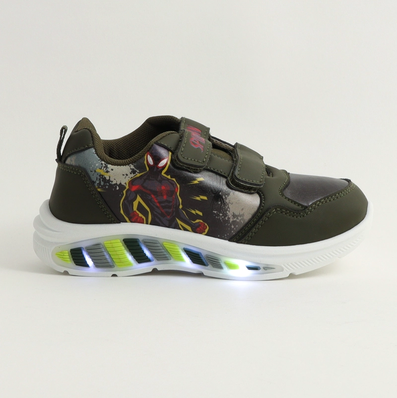 ZAPATILLAS CON LUCES NIÑO SPIDERMAN BLACK SUIT NEGRO MARVEL - 1