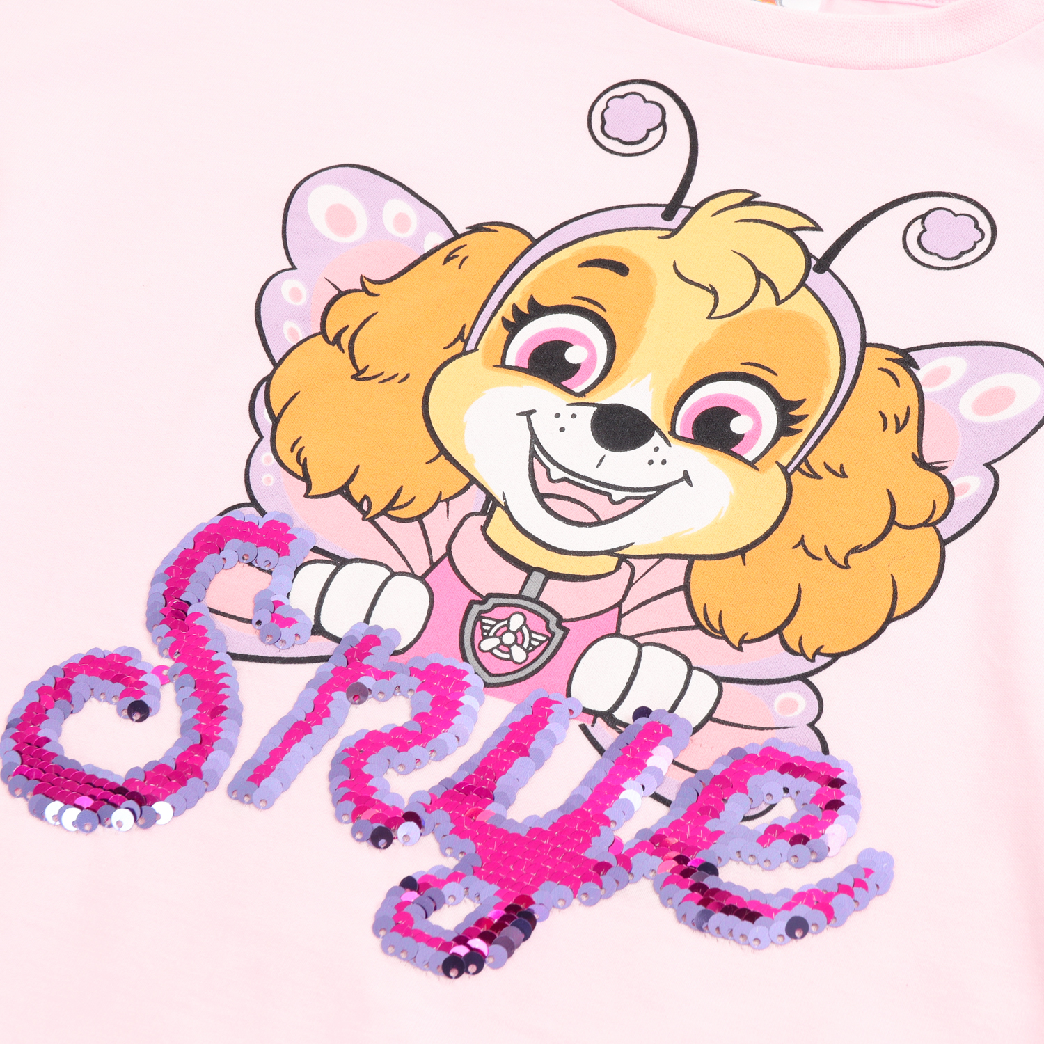 POLERA MANGA LARGA NIÑA SKYE LENTEJUELAS ROSADO PAW PATROL - 2