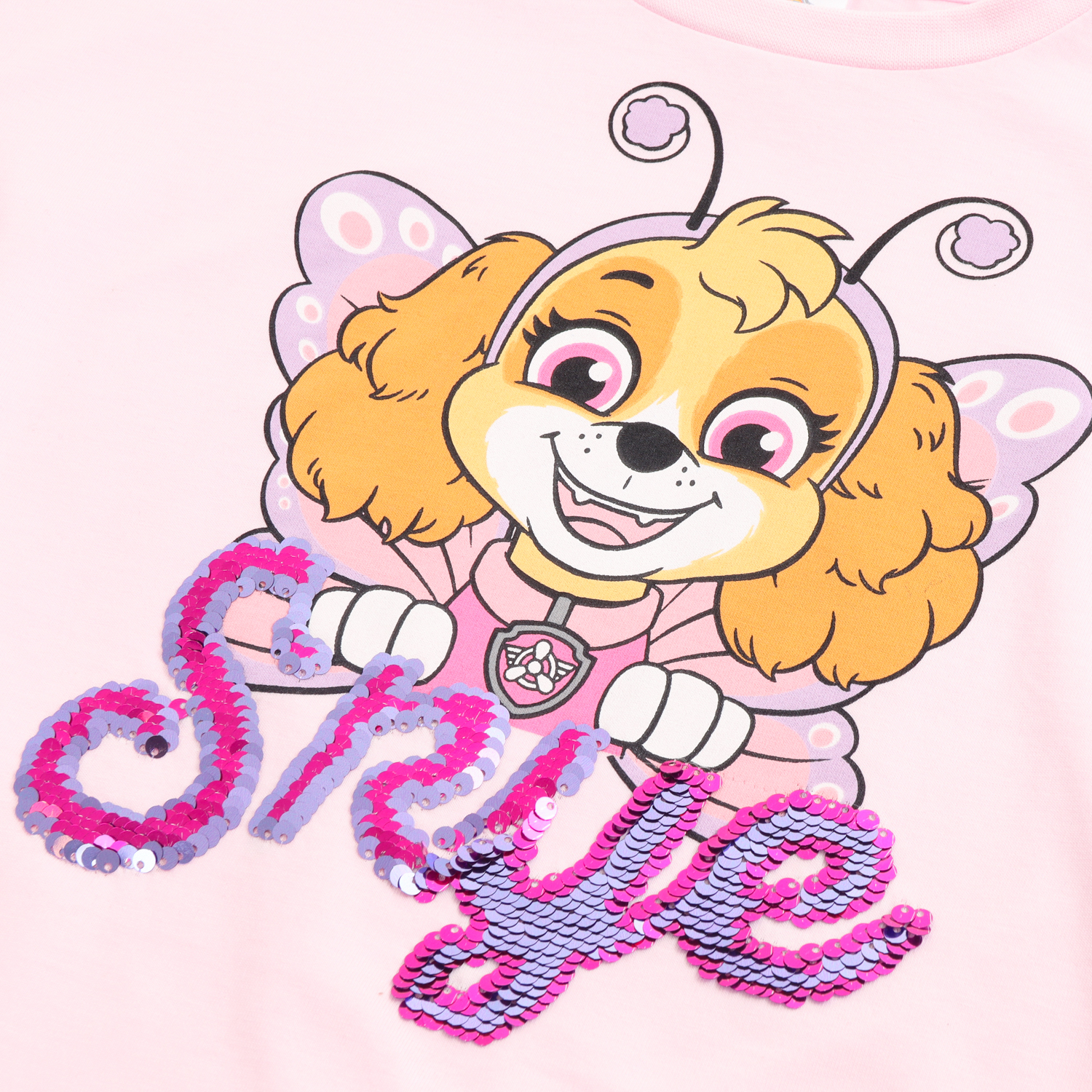 POLERA MANGA LARGA NIÑA SKYE LENTEJUELAS ROSADO PAW PATROL - 3