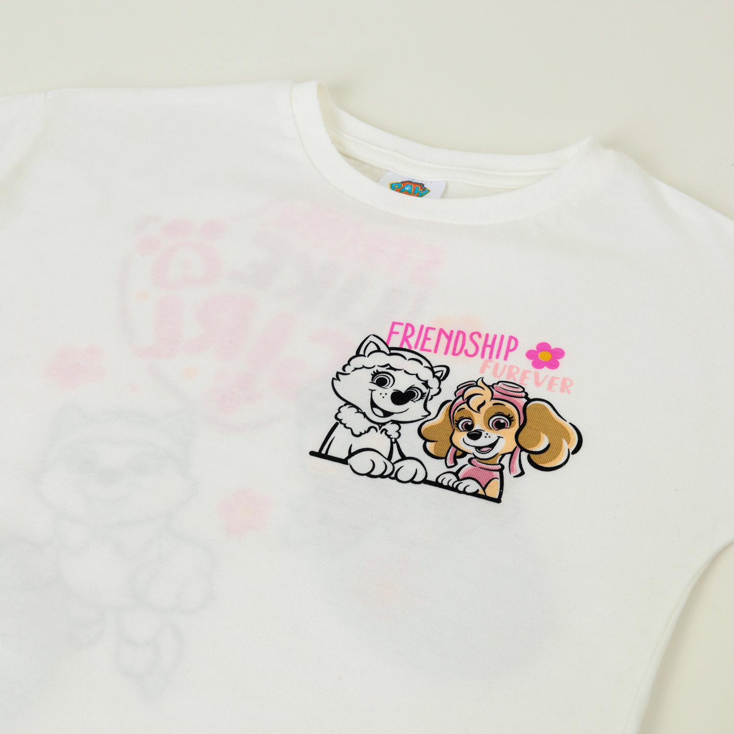 POLERA MANGA CORTA NIÑA SKYE Y EVEREST BLANCO PAW PATROL - 2